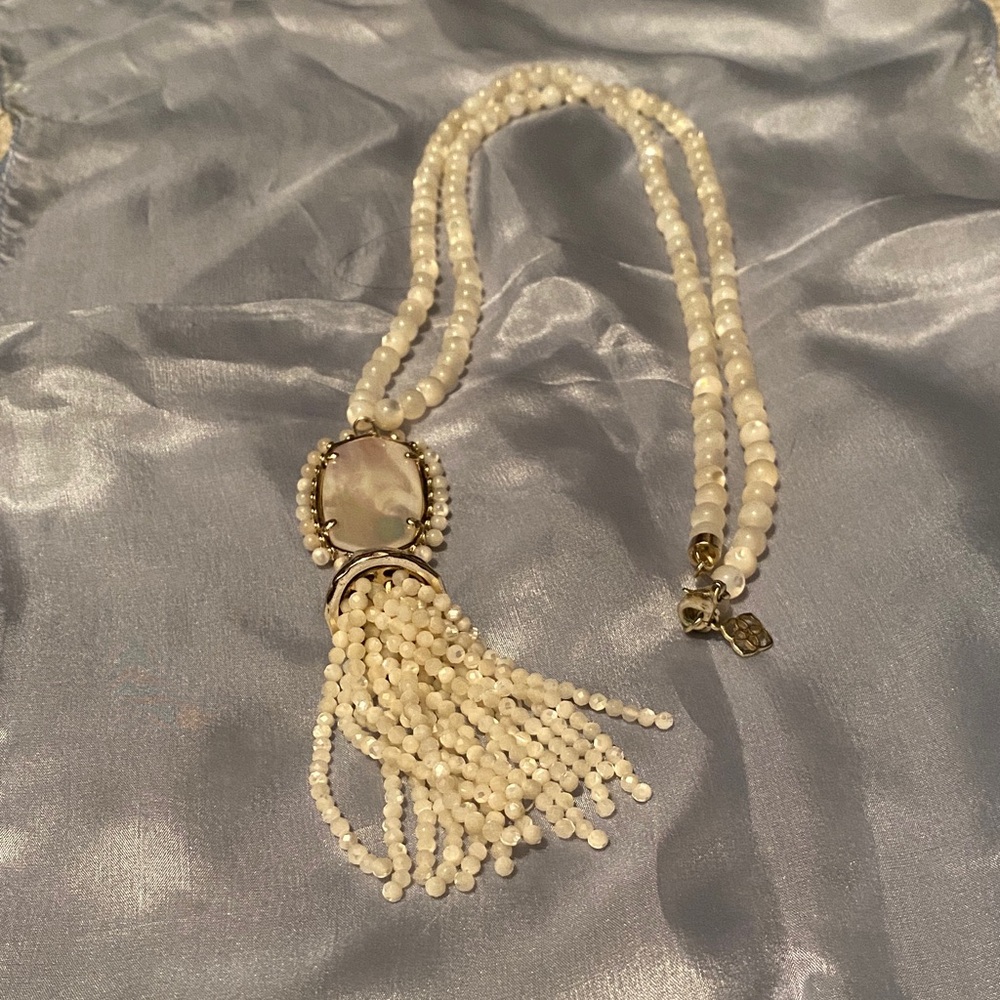 Kendra Scott Elegant Beaded Statement Necklace with Tassel